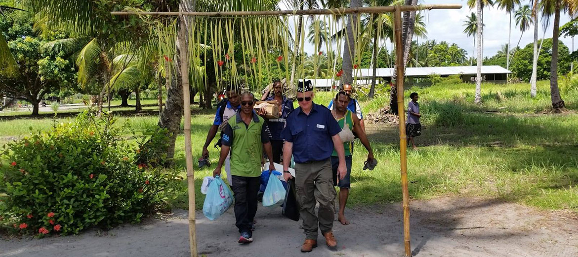 Volunteers helping the locals at the Kokoda Track in PNG